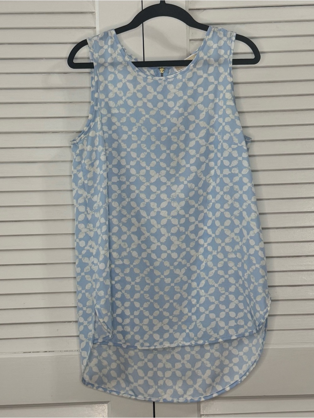 Michael Kors Light Blue and White Floral Sleeveless Top